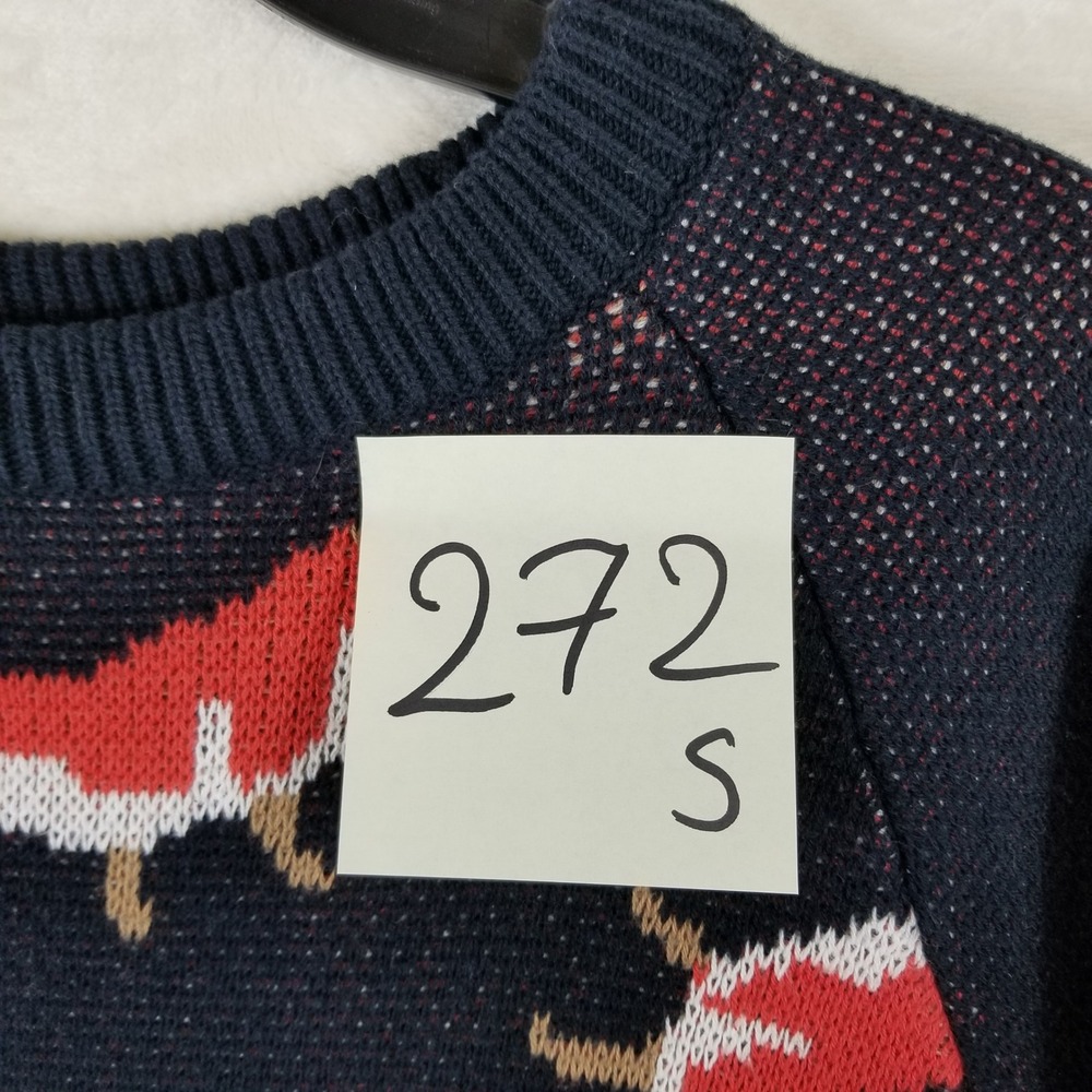 ModCloth Womens Navy Blue Fox Intarsia Cotton Knit Sweater M4603036 Size S - Picture 7 of 7